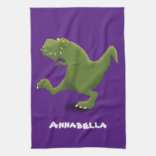 Funny T rex dinosaur cartoon humor Theedoek