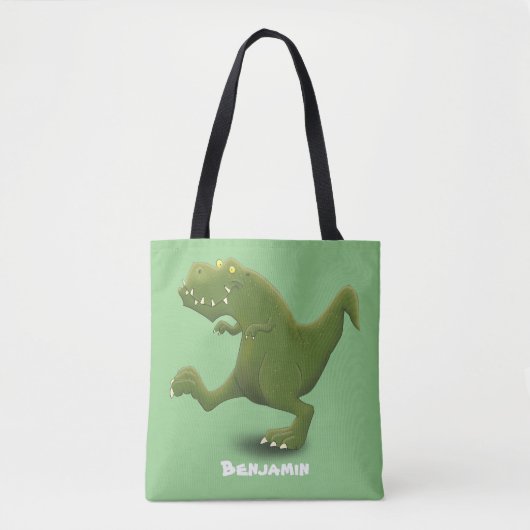Funny T rex dinosaur cartoon humor Tote Bag (Voorkant)