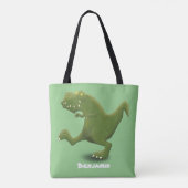 Funny T rex dinosaur cartoon humor Tote Bag (Achterkant)