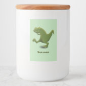 Funny T rex dinosaur cartoon humor Voedselcontainer Etiket (Voorkant)