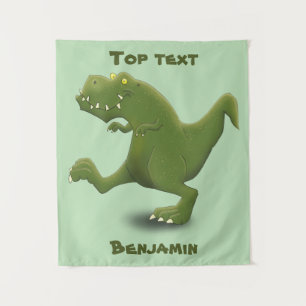 Funny T rex dinosaur cartoon humor Wandkleed