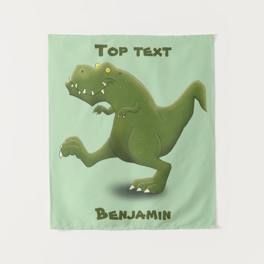 Funny T rex dinosaur cartoon humor Wandkleed (Voorkant)