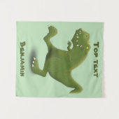 Funny T rex dinosaur cartoon humor Wandkleed (Voorkant (horizontaal))