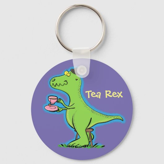 Funny T rex dinosaur cartoon Sleutelhanger (Voorkant)