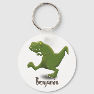 Funny t rex dinosaur cartoon sleutelhanger