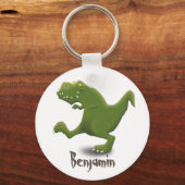 Funny t rex dinosaur cartoon sleutelhanger (Voorkant)