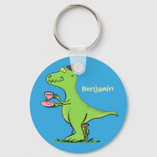 Funny T rex dinosaur cartoon Sleutelhanger (Voorkant)