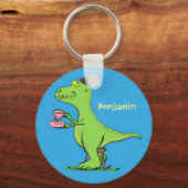Funny T rex dinosaur cartoon Sleutelhanger (Voorkant)