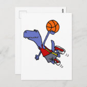 Funny T-rex Dinosaur die Basketball speelt Briefkaart (Voorkant / Achterkant)