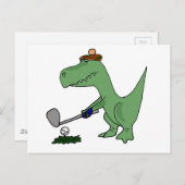 Funny T-Rex Dinosaur die Golf speelt Briefkaart (Voorkant / Achterkant)