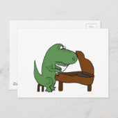 Funny T-Rex Dinosaur die Piano speelt Briefkaart (Voorkant / Achterkant)