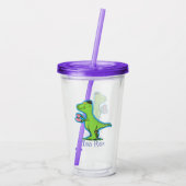 Funny T rex dinosaur drink cartoon Acryl Drinkbeker (Achterkant)