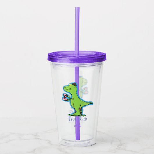 Funny T rex dinosaur drink cartoon Acryl Drinkbeker (Voorkant)