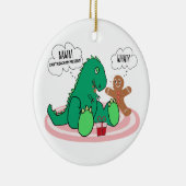 Funny T Rex Dinosaur Gingerbrood Cookie Kerstmis Keramisch Ornament (Rechts)