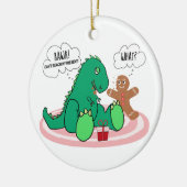 Funny T Rex Dinosaur Gingerbrood Cookie Kerstmis Keramisch Ornament (Links)