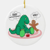 Funny T Rex Dinosaur Gingerbrood Cookie Kerstmis Keramisch Ornament (Achterkant)