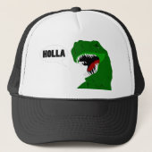 Funny T-rex Dinosaur Holla design Trucker Pet (Voorkant)