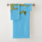 Funny T rex dinosaur illustratie Bad Handdoek (Insitu)