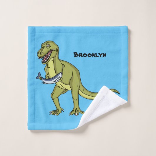 Funny T rex dinosaur illustratie Bad Handdoek (Wasdoekje)