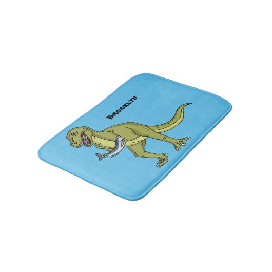 Funny T rex dinosaur illustratie Badmat (Gekanteld)