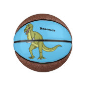 Funny T rex dinosaur illustratie Basketbal (Voorkant)