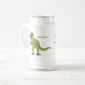 Funny T rex dinosaur illustratie Bierpul (Voorkant links)