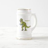 Funny T rex dinosaur illustratie Bierpul (Voorkant rechts)