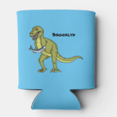 Funny T rex dinosaur illustratie Blikjeskoeler (Achterkant)