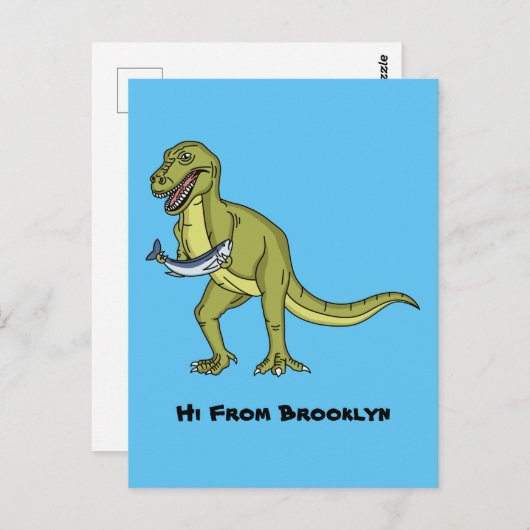 Funny T rex dinosaur illustratie Briefkaart (Voorkant / Achterkant)