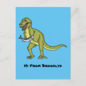 Funny T rex dinosaur illustratie Briefkaart (Voorkant)