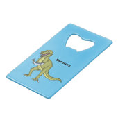 Funny T rex dinosaur illustratie Creditkaart Flessenopener (Achterkant Gekanteld)
