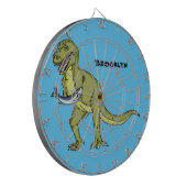 Funny T rex dinosaur illustratie Dartbord (Voorkant Links)