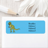 Funny T rex dinosaur illustratie Etiket (Insitu)