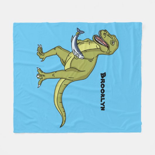 Funny T rex dinosaur illustratie Fleece Deken (Voorkant (Horizontaal))