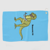 Funny T rex dinosaur illustratie Golfhanddoek (Horizontaal)