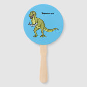 Funny T rex dinosaur illustratie Handwaaier (Achterkant)