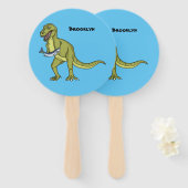 Funny T rex dinosaur illustratie Handwaaier (Voorkant en achterkant)
