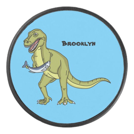 Funny T rex dinosaur illustratie Hockey Puck (Voorkant)