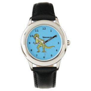 Funny T rex dinosaur illustratie Horloge