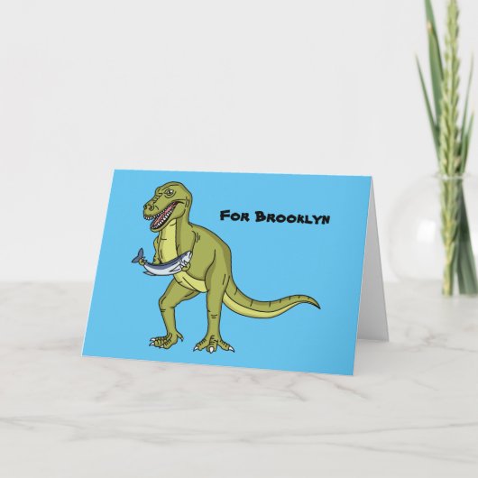 Funny T rex dinosaur illustratie Kaart (Voorkant)