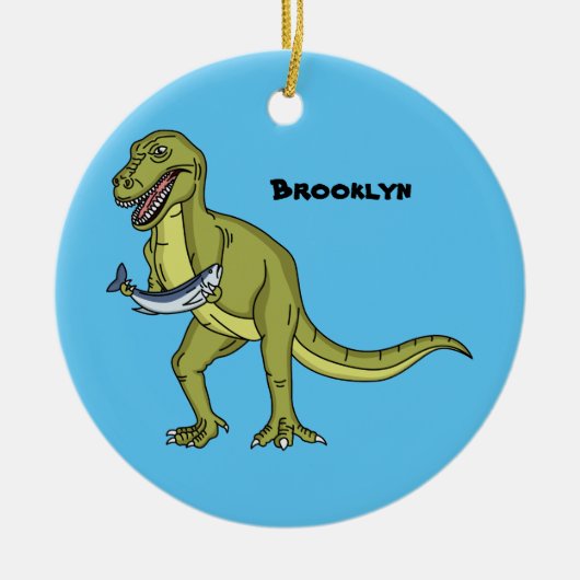 Funny T rex dinosaur illustratie Keramisch Ornament (Voorkant)