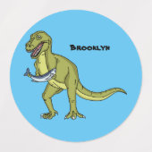 Funny T rex dinosaur illustratie Labels (Design 2)