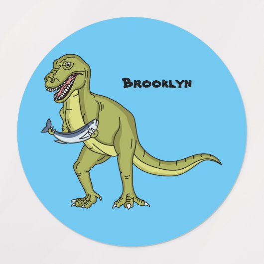 Funny T rex dinosaur illustratie Labels (Design 2)