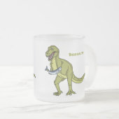 Funny T rex dinosaur illustratie Matglas Koffiemok (Voorkant rechts)