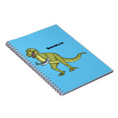 Funny T rex dinosaur illustratie Notitieboek (Rechterzijde)