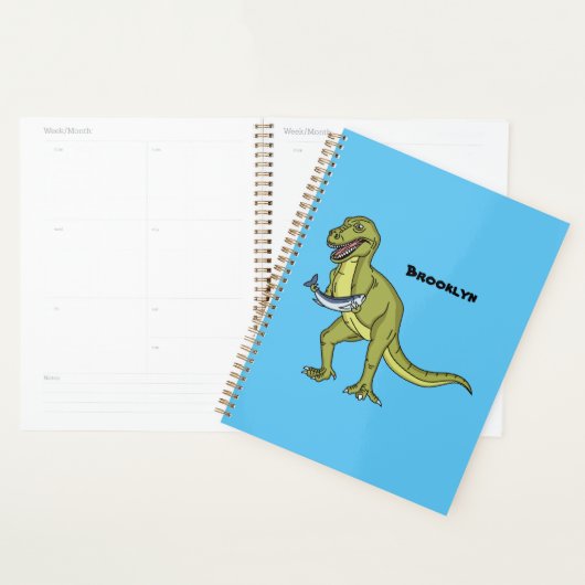 Funny T rex dinosaur illustratie Planner (Display)