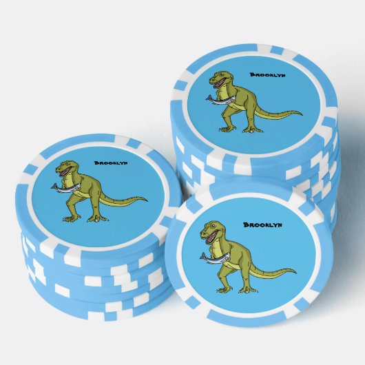 Funny T rex dinosaur illustratie Poker Chips (Opstapeling)