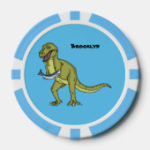 Funny T rex dinosaur illustratie Poker Chips (Voorkant)