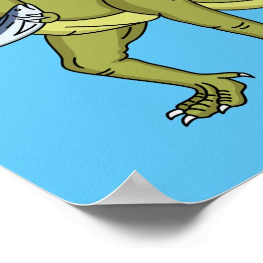 Funny T rex dinosaur illustratie Poster (Hoek)