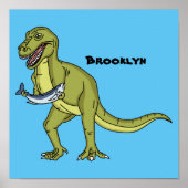 Funny T rex dinosaur illustratie Poster (Voorkant)